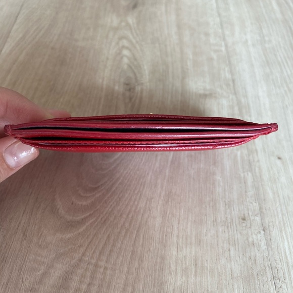 YSL Saint Laurent Matelasse Card Holder Wallet Red - Picture 3 of 8